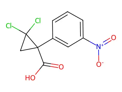2,2-dichloro-1-(3-nitrophenyl)cyclopropane-1-carboxylic Acid structure