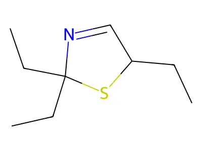 3-Thiazoline, 2,2,5-triethyl- structure
