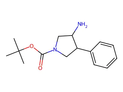 Tert-butyl 4-phenylpyrrolidin-3-ylcarbamate structure