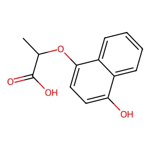 2-(4-Hydroxy-1-naphthyloxy)propionic acid structure