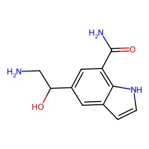 5-(1-hydroxy-2-aminoethyl)-1H-indole-7-carboxamide structure