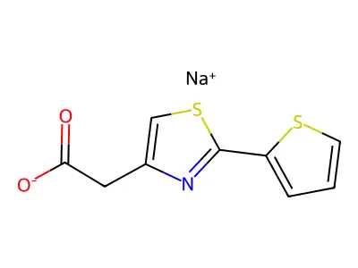 Sodium 2-[2-(thiophen-2-yl)-1,3-thiazol-4-yl]acetate structure