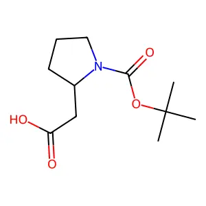 2-{1-[(Tert-butoxy)carbonyl]pyrrolidin-2-yl}acetic acid structure