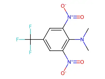 Benzenamine, N,N-dimethyl-2,6-dinitro-4-(trifluoromethyl)- structure