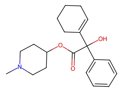 1-Methylpiperidin-4-yl (cyclohex-1-en-1-yl)(hydroxy)phenylacetate structure