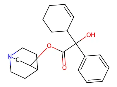 2-Cyclohexeneglycolic acid, alpha-phenyl-, 3-quinuclidinyl ester structure