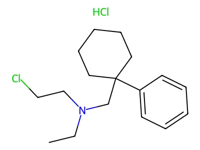 Cyclohexanemethylamine, N-(2-chloroethyl)-N-ethyl-1-phenyl-, hydrochloride structure