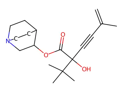Hexa-3-yn-5-enoic acid, 2-tert-butyl-2-hydroxy-5-methyl-, 3-quinuclidinyl ester structure