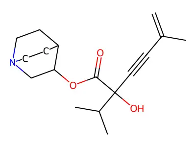 3-Hexyn-5-enoic acid, 2-hydroxy-2-isopropyl-5-methyl-, 3-quinuclidinyl ester structure