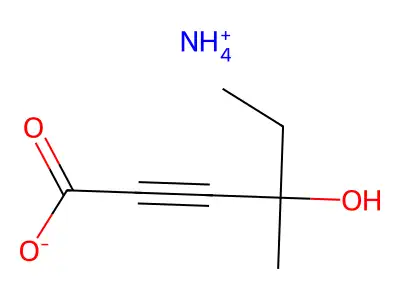 2-Hexynoic acid, 4-hydroxy-4-methyl-, ammonium salt structure