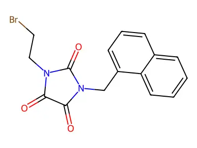 Imidazolidinetrione, 3-(2-bromoethyl)-1-(1-naphthylmethyl)- structure