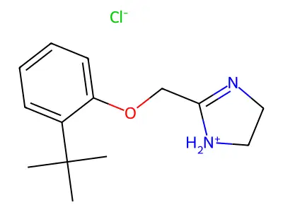 2-Imidazoline, 2-(2-tert-butylphenoxy)methyl-, hydrochloride structure