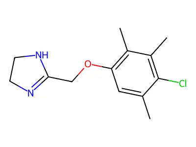 2-Imidazoline, 2-((4-chloro-2,3,5-trimethylphenoxy)methyl)- structure
