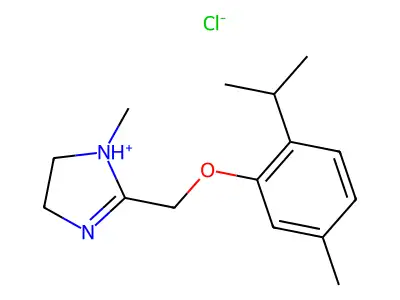 2-Imidazoline, 1-methyl-2-(thymyloxymethyl)-, hydrochloride structure