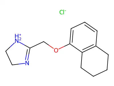 2-Imidazoline, 2-((5,6,7,8-tetrahydro-1-napthyloxy)methyl)-, hydrochloride structure