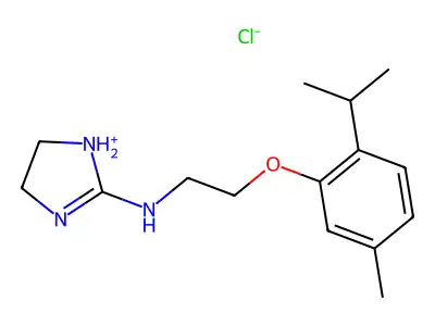 2-Imidazoline, 2-thymyloxyethylamino-, hydrochloride structure