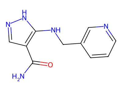 3-((3-Pyridinylmethyl)amino)-1H-pyrazole-4-carboxamide structure