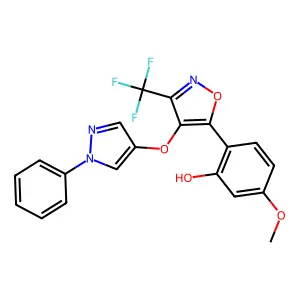 5-Methoxy-2-[4-[(1-phenyl-1H-pyrazol-4-yl)oxy]-3-(trifluoromethyl)-5-isoxazolyl]phenol structure