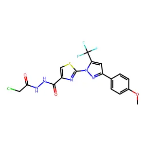 2-[3-(4-Methoxyphenyl)-5-(trifluoromethyl)-1H-pyrazol-1-yl]-4-thiazolecarboxylic acid 2-(2-chloroacetyl)hydrazide structure