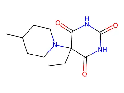 Barbituric acid, 5-ethyl-5-(4-methylpiperidino)- structure
