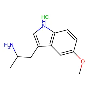 1-(5-methoxy-1H-indol-3-yl)propan-2-ylazanium chloride structure