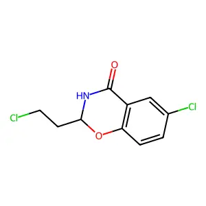 4H-1,3-Benzoxazin-4-one, 2,3-dihydro-6-chloro-2-(2-chloroethyl)- structure