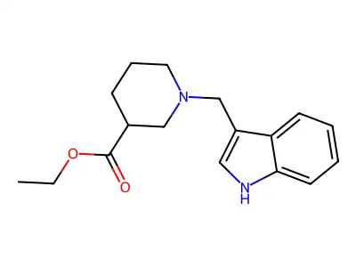 Nipecotic acid, 1-(3-indolylmethyl)-, ethyl ester structure
