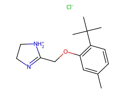 2-Imidazoline, 2-((6-tert-butyl-m-tolyloxy)methyl)-, hydrochloride structure