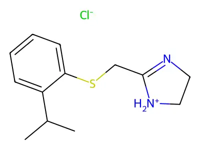 2-Imidazoline, 2-((2-isopropylphenylthio)methyl)-, hydrochloride structure