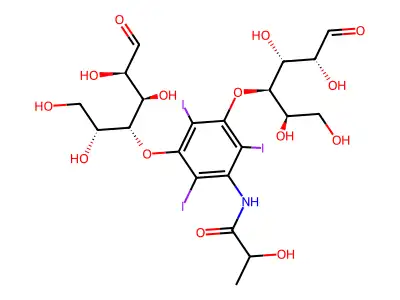 D-Glucose, 4-O,4'-O'-(3-lactamido-2,4,6-triiodo-m-phenylene)di- structure