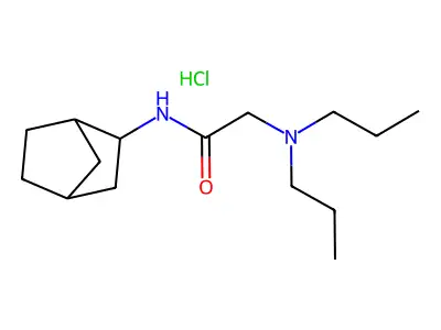 Acetamide, 2-(dipropylamino)-N-(2-norbornanyl)-, hydrochloride structure