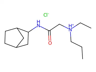 Acetamide, 2-(ethylpropylamino)-N-(2-norbornanyl)-, hydrochloride, endo- structure