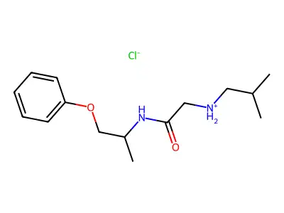 Acetamide, 2-(isobutylamino)-N-(1-phenoxy-2-propyl)-, hydrochloride structure