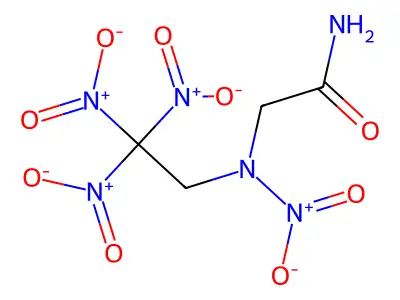 Acetamide, 2-(N-nitro-N-(2,2,2-trinitroethyl)amino)- structure