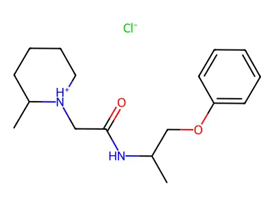 Acetamide, N-(1-phenoxy-2-propyl)-2-(2-methylpiperidino)-, hydrochloride structure