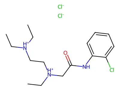 Acetanilide, 2'-chloro-2-((2-(diethylamino)ethyl)ethylamino)-, dihydrochloride structure