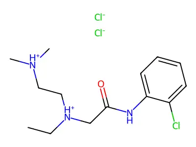 Acetanilide, 2'-chloro-2-((2-(dimethylamino)ethyl)ethylamino)-, dihydrochloride structure