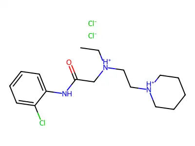 Acetanilide, 2'-chloro-2-(ethyl(2-piperidinoethyl)amino)-, dihydrochloride structure