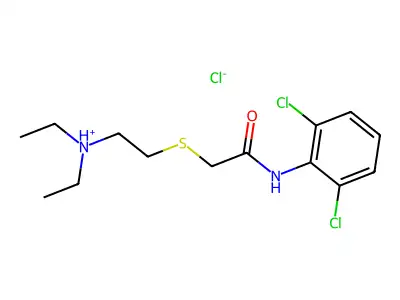Acetanilide, 2',6'-dichloro-2-(2-(diethylamino)ethyl)thio-, hydrochloride structure
