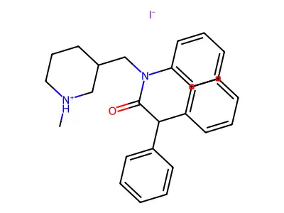 Acetanilide, 2,2-diphenyl-N-((1-methyl-3-piperidyl)methyl)-, hydriodide structure