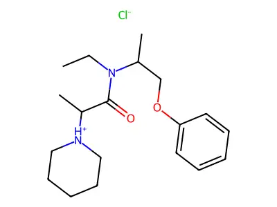 Acetamide, N-ethyl-2-(methylpiperidino)-N-(1-phenoxy-2-propyl)-, hydrochloride structure