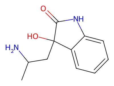 2-Indolinone, 3-hydroxy-3-(2-aminopropyl)- structure