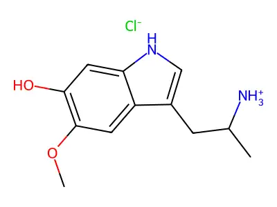 3-(2-Aminopropyl)-5-methoxy-1H-indol-6-ol--hydrogen chloride (1/1) structure