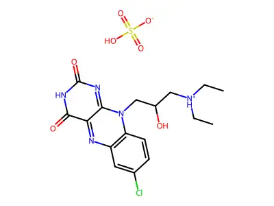 Isoalloxazine, 7-chloro-10-(3-(diethylamino)-2-hydroxypropyl)-, sulfate structure