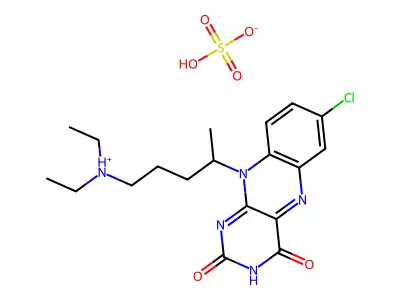 Isoalloxazine, 7-chloro-10-(4-(diethylamino)-1-methylbutyl)-, sulfate structure