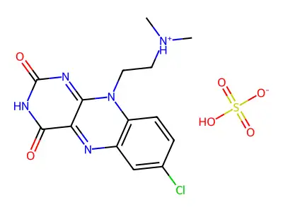 Isoalloxazine, 7-chloro-10-(2-(dimethylamino)ethyl)-, sulfate structure
