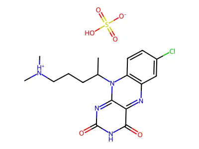 Isoalloxazine, 7-chloro-10-(4-(dimethylamino)-1-methylbutyl)-, sulfate structure