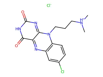 Isoalloxazine, 7-chloro-10-(3-(dimethylamino)propyl)-, hydrochloride structure