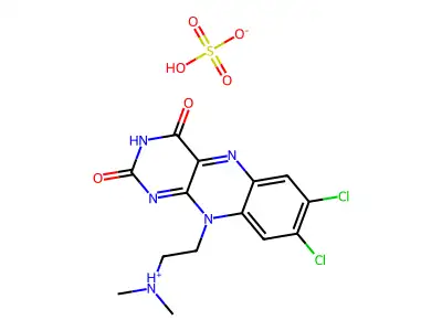 Isoalloxazine, 7,8-dichloro-10-(2-(dimethylamino)ethyl)-, sulfate structure