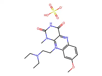Isoalloxazine, 10-(2-(diethylamino)ethyl)-8-methoxy-7-methyl-, sulfate structure
